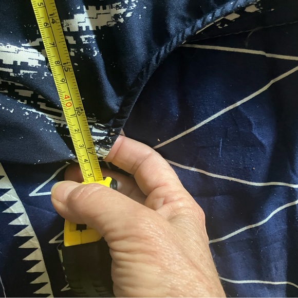 $160 Johnston & Murphy Navy Blue and White Ikat Print Midi Dress Sz XS or Small. - Picture 15 of 16